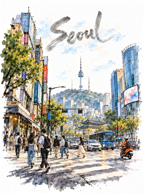 城市水彩速写模板 图 2