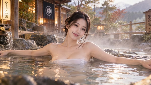 日式温泉露天旅拍 图 1