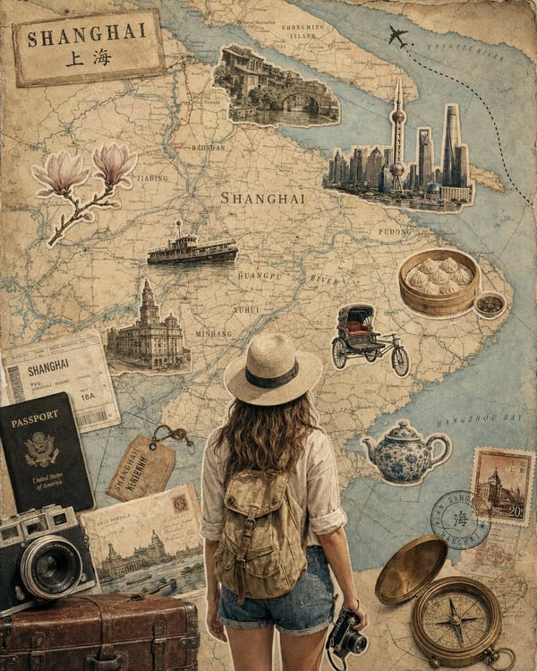 复古旅行拼贴海报 图 1