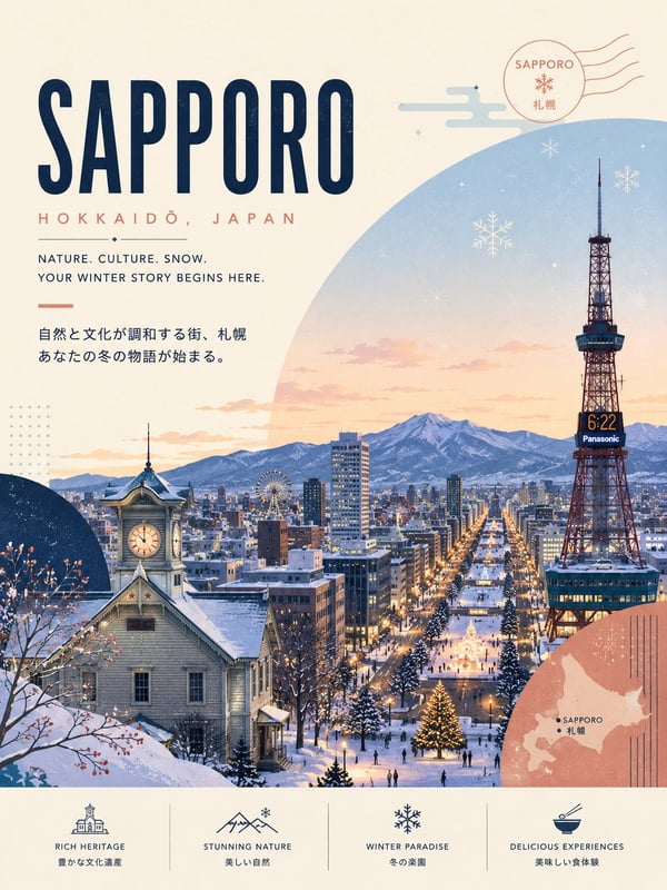 雪之札幌复古海报 图 2
