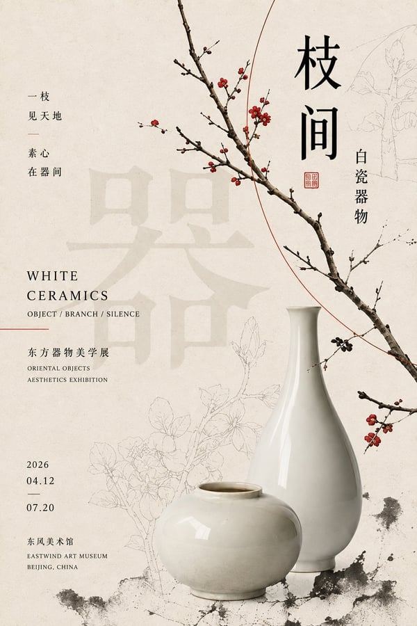 东方器物·线稿穿插海报 图 1