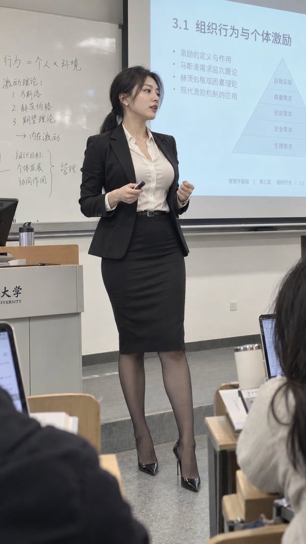 课堂讲台上的女老师 图 1