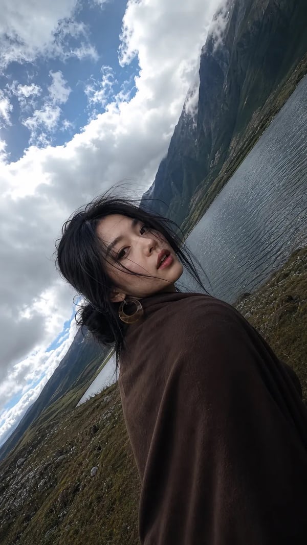 暖金夕阳面部特写 图 3