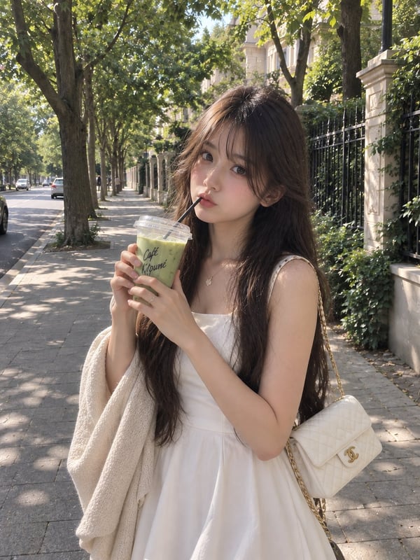绿荫街角抹茶少女 图 1