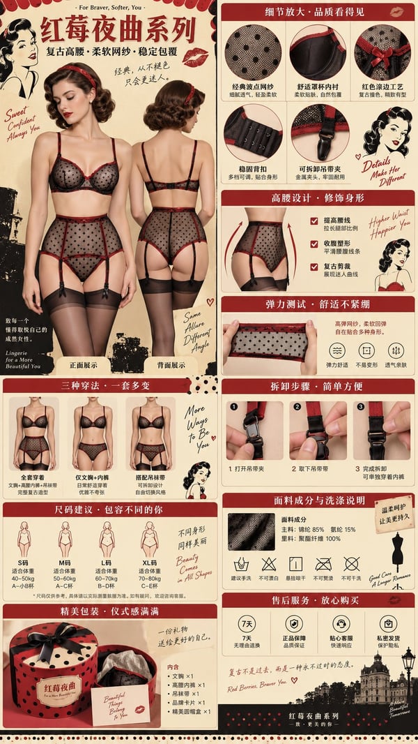 红莓夜曲·内衣详情页 图 1