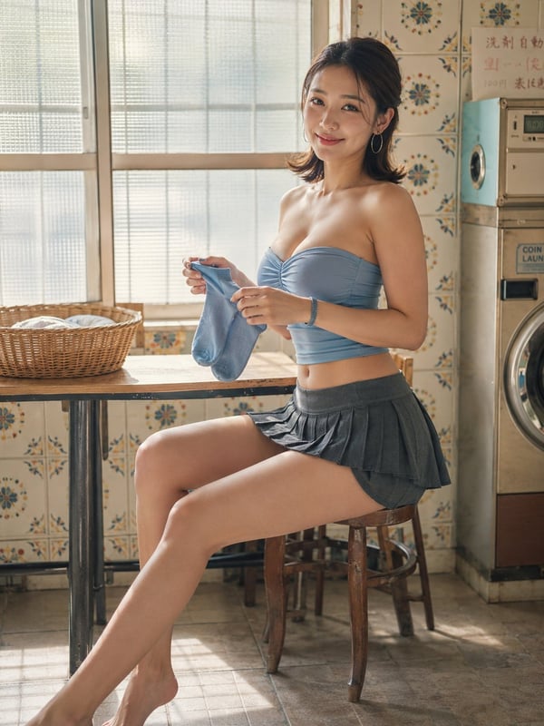 复古晨光蓝袜少女 图 1