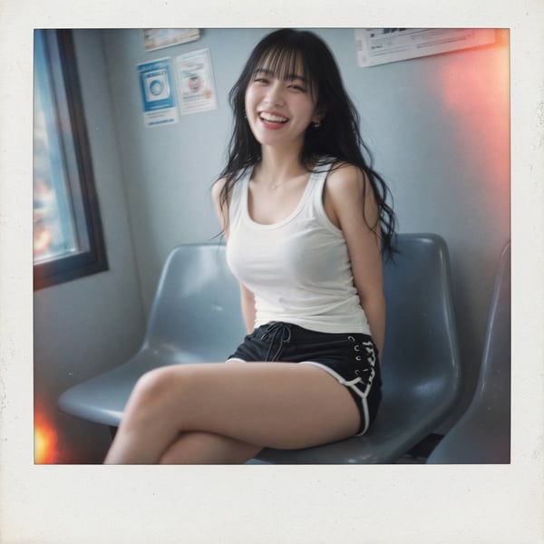 洗衣店宝丽来牛仔少女 图 1