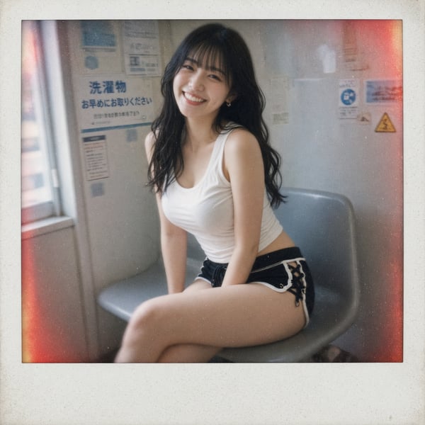 洗衣店宝丽来牛仔少女 图 3