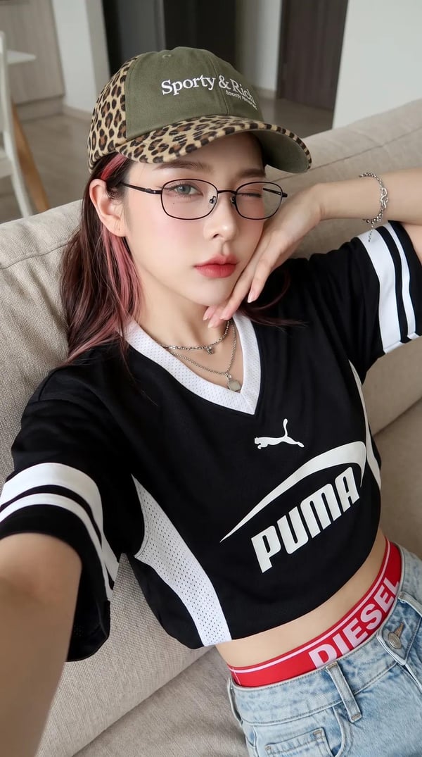 沙发上的运动系自拍 图 4
