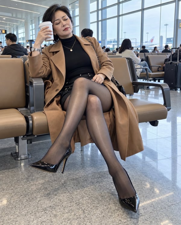 机场小憩·驼色风衣 图 1