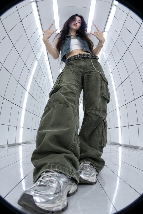 Y2K 白色隧道摇滚少女 图 1