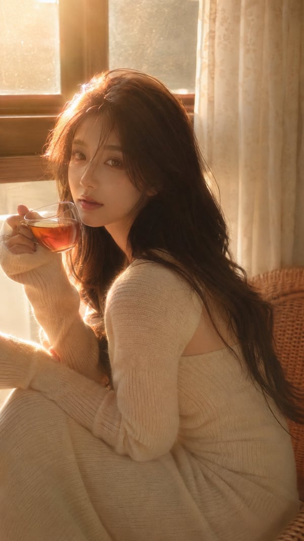 黄昏窗边红茶 图 1