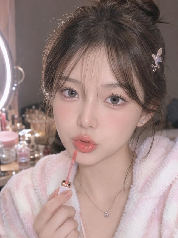 珊瑚玻璃唇美妆 图 1