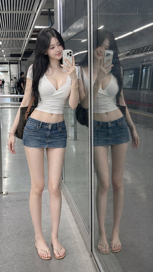 地铁玻璃通勤自拍 图 2